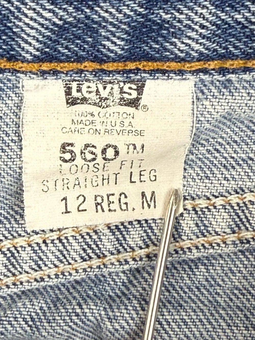 Levi's High-Rise Light Blue Straight Jeans vintage 90s. Size 12 - Picture 3 of 3